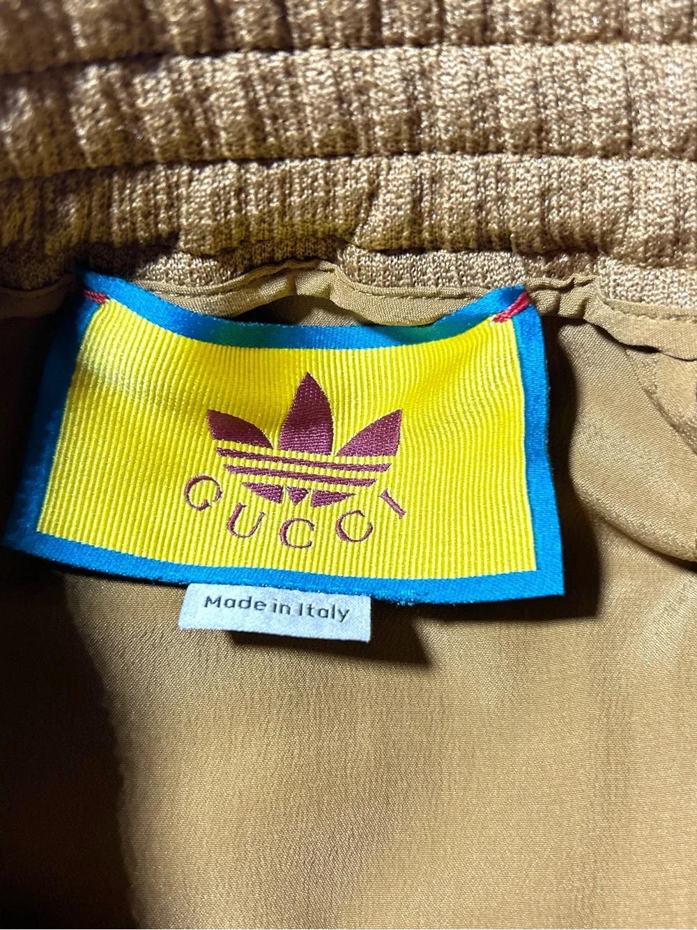 Gucci Men's Wide-Leg brown Joggers Adidas Logo Knit